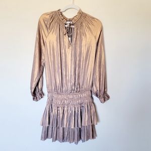 Current Air Rose Gold Tiered Mini Dress